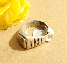Load image into Gallery viewer, Antique Silver Ethiopian Wedding Ring size 10.5 tribal jewelry Hand Crafted, Silver, Ethnic Jewelry, Tribal Jewelry
