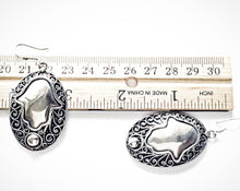 Load image into Gallery viewer, Moroccan Hamsa Earrings Ethnic Triba silver 925,Large Hamsa ,Hand Earrings,Fatima Hand Earrings,Hand Earrings,Sterling Silver Hamsa.
