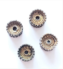 Load image into Gallery viewer, Antique 1 Gold Wash Silver Spacer Wheel Bead from Yemen circa 1930s,Hand Crafted Silver,Ethnic Jewelry,Tribal Jewelry,
