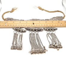 Load image into Gallery viewer, Antique Massive Yemenite silver Bedouin lazim Kirdan necklace ,ethnic Jewelry 1910s,Multistrand Necklace,Islamic Filigree,stacking layering
