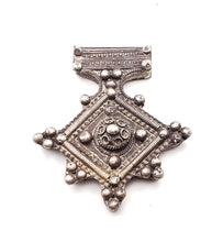 Load image into Gallery viewer, Antique Moroccan Silver Berber Cross Pendant Ethnic Tribal, Hand Crafted Silver, Pendants Necklace, Ethnic Jewelry, Tribal Jewelry
