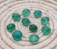 Load image into Gallery viewer, 10 pieces of old green Vaseline Beads (uranium glass beads) made in Bohemia/Czech Trade Beads- African Trade Beads, 19th centuries,
