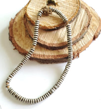 Load image into Gallery viewer, Antique Ethiopian 11''strand of silver Heishi Anklet 1930s ,collectible silver,Ethnic silver Beads ,Jewelry Supplies Beads
