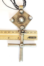 Load image into Gallery viewer, Antique Large Ethiopian Christian silver cross pendant,cross pendant,Genuine old neckcross,hinged Large size,Good silver,Boho jewelry
