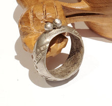 Load image into Gallery viewer, Antique Silver Ethiopian Wedding Ring size 9.5 tribal jewelry Hand Crafted, Silver, Ethnic Jewelry, Tribal Jewelry

