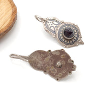 Load image into Gallery viewer, Antique Moroccan Old Berber Earrings Silver with Glass Talhakimt,Ethnic Tribal,sliver Earrings,Dangle &amp; Drop, Earrings,Tribal Jewelry,
