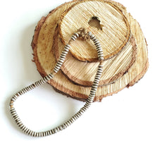 Load image into Gallery viewer, Antique Ethiopian 11''strand of silver Heishi Anklet 1930s ,collectible silver,Ethnic silver Beads ,Jewelry Supplies Beads
