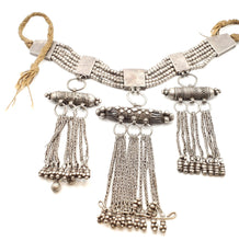 Load image into Gallery viewer, Antique Massive Yemenite silver Bedouin lazim Kirdan necklace ,ethnic Jewelry 1910s,Multistrand Necklace,Islamic Filigree,stacking layering
