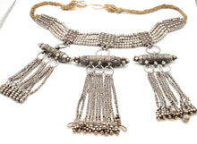 Load image into Gallery viewer, Antique Massive Yemenite silver Bedouin lazim Kirdan necklace ,ethnic Jewelry 1910s,Multistrand Necklace,Islamic Filigree,stacking layering

