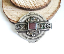 Load image into Gallery viewer, Antique Berber Silver Pendant: Moroccan Enamel Tribal Jewelry
