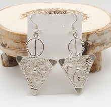 Load image into Gallery viewer, Moroccan Berber Fibula Sterling Silver Dangle Earrings
