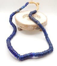 Load image into Gallery viewer, Antique Dutch Blue Glass Trade Beads: 19th Century African Donut Beads
