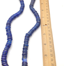Load image into Gallery viewer, Antique Dutch Blue Glass Trade Beads: 19th Century African Donut Beads
