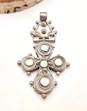 Load image into Gallery viewer, Vintage Ethiopian Cross Pendant: 1800s Coin Silver, Tribal Jewelry
