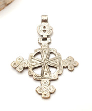 Load image into Gallery viewer, Antique Ethiopian Cross Pendant: 925 Silver Tribal Jewelry, 1800s
