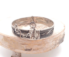 Load image into Gallery viewer, Antique Sterling Silver Berber Bracelet: Moroccan Tribal Jewelry
