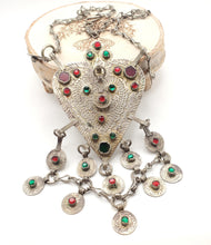 Load image into Gallery viewer, Moroccan Berber Silver Coin Pendant Necklace: Amazigh Jewelry
