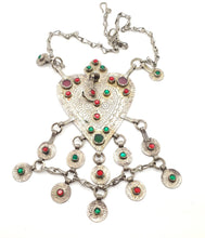 Load image into Gallery viewer, Moroccan Berber Silver Coin Pendant Necklace: Amazigh Jewelry
