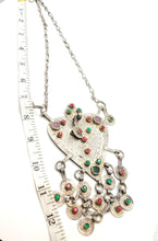Load image into Gallery viewer, Moroccan Berber Silver Coin Pendant Necklace: Amazigh Jewelry
