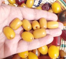 Load image into Gallery viewer, Antique African Ethiopian 1 Simulated AMBER beads Phenolic resin
