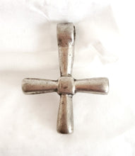 Load image into Gallery viewer, Antique Ethiopian Silver Cross Pendant: Boho Amulet Jewelry
