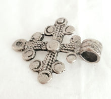 Load image into Gallery viewer, Vintage Ethiopian 925 Silver Cross Pendant: Handmade Tribal Jewelry
