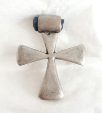 Load image into Gallery viewer, Antique Ethiopian Silver Cross Pendant: Boho Amulet Jewelry
