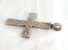Load image into Gallery viewer, Antique Ethiopian Silver Cross Pendant: Boho Amulet Jewelry
