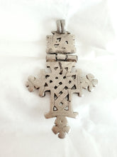 Load image into Gallery viewer, Antique Ethiopian Silver Cross Pendant: Boho Amulet Jewelry

