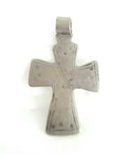 Load image into Gallery viewer, Antique Ethiopian Silver Cross Pendant: Boho Amulet Jewelry
