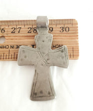 Load image into Gallery viewer, Antique Ethiopian Silver Cross Pendant: Boho Amulet Jewelry
