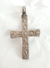 Load image into Gallery viewer, Antique Ethiopian Silver Cross Pendant: Boho Amulet Jewelry
