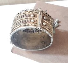 Load image into Gallery viewer, Antique Ethiopian Silver Cuff Bracelet: Tribal Boho Jewelry
