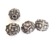 Load image into Gallery viewer, Antique Silver Star Burst Globe Bead: Yemen Bedouin Tribal Jewelry Supply
