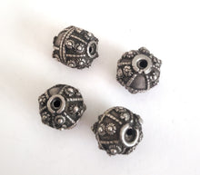 Load image into Gallery viewer, Antique Silver Star Burst Globe Bead: Yemen Bedouin Tribal Jewelry Supply
