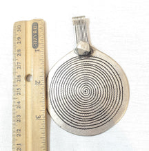 Load image into Gallery viewer, Old Berber Sterling Silver Spiral Pendant: Moroccan Tribal Amulet
