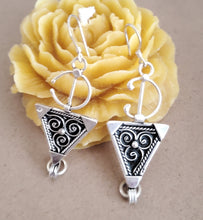 Load image into Gallery viewer, Moroccan Berber Sterling Silver Dangle Earrings: 925 Silver Jewelry
