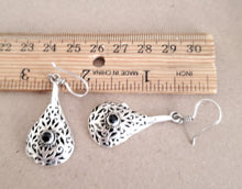 Load image into Gallery viewer, Moroccan Berber Sterling Silver Dangle Earrings: Filigree Design

