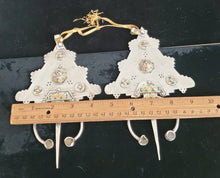 Load image into Gallery viewer, Antique Berber Silver Fibulas: Moroccan Enamel Brooch, Ethnic Jewelry
