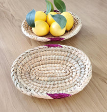 Load image into Gallery viewer, Ethiopian Handwoven Basket: Round Boho Wall Decor, Fruit Bowl
