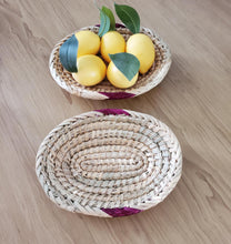 Load image into Gallery viewer, Ethiopian Handwoven Basket: Round Boho Wall Decor, Fruit Bowl
