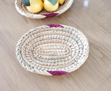 Load image into Gallery viewer, Ethiopian Handwoven Basket: Round Boho Wall Decor, Fruit Bowl
