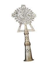 Load image into Gallery viewer, Handmade Ethiopian Orthodox Nickel Processional Cross: Religious Home Decor
