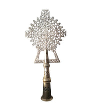 Load image into Gallery viewer, Handmade Ethiopian Orthodox Nickel Processional Cross: Religious Home Decor
