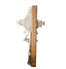 Load image into Gallery viewer, Handmade Ethiopian Orthodox Nickel Processional Cross: Religious Home Decor
