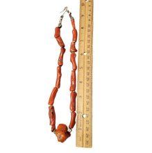 Load image into Gallery viewer, Moroccan Berber Red Coral Bead Necklace: Ethnic Tribal Jewelry
