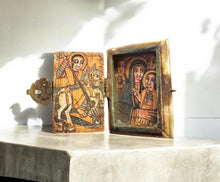 Load image into Gallery viewer, Antique Ethiopian Icon Box: Hand-Painted Coptic Orthodox Art
