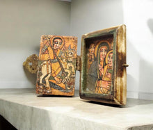 Load image into Gallery viewer, Antique Ethiopian Icon Box: Hand-Painted Coptic Orthodox Art
