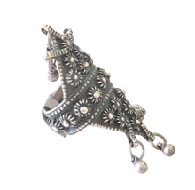 Load image into Gallery viewer, Antique Bawsani Yemen Silver Wedding Ring - Size 8, Filigree Tribal Jewelry
