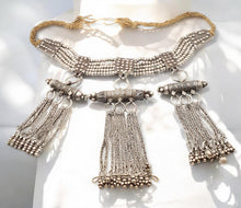 Load image into Gallery viewer, Antique Yemenite Silver Kirdan Necklace: Bedouin Islamic Jewelry
